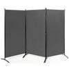 Costway 3 Panel Room Divider Folding Privacy Screen Wall Partition Stand Living Bedroom Grey