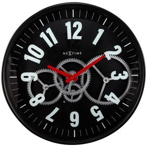 NeXtime Modern Gear 36cm Analogue Wall Clock - Black