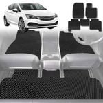6D Diamond Car Floor Mats for Holden Astra 2016-2020-Full Set-Black-Outback GT