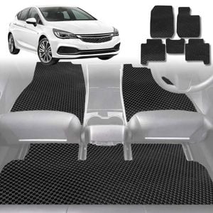 6D Diamond Car Floor Mats for Holden Astra 2016-2020-Full Set-Black-Outback GT