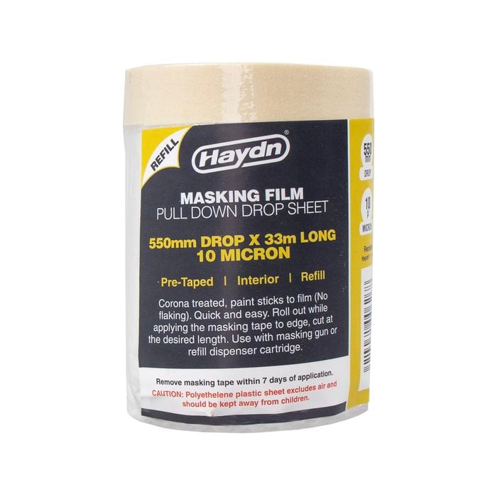 Haydn 550 x 33000mm Pre-Taped Interior 10 Micron Masking Film