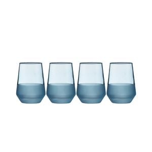4pc Ladelle Panama Tumbler Durable Beverage Glass Set Kitchen Glassware Ocean