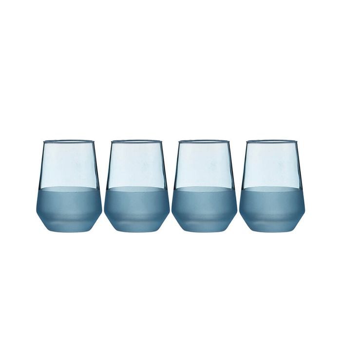 4pc Ladelle Panama Tumbler Durable Beverage Glass Set Kitchen Glassware Ocean