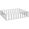 vidaXL Dog Playpen 4 Panels Black Powder-coated Steel Kennel Cage Multi Sizes