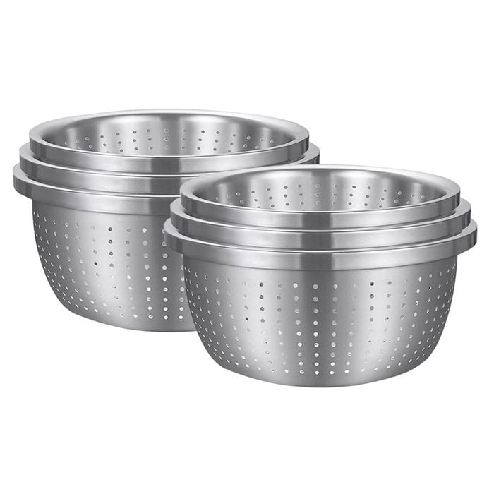 SOGA 2X Stainless Steel Nesting Colander & Basin- Set of 3
