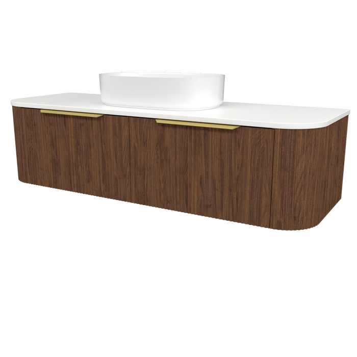 New England Joinery 1500mm Throne Centre Basin SilkSurface Top Wall Hung Vanity