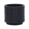 180 x 170mm Black Medium Foot Cylinder Dash Ceramic Pot