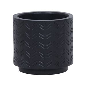 180 x 170mm Black Medium Foot Cylinder Dash Ceramic Pot