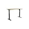 Olg Quickstand Single Black Frame Nordic Maple Top Scallop Height Adjustable Desk L1500mm X W750mm