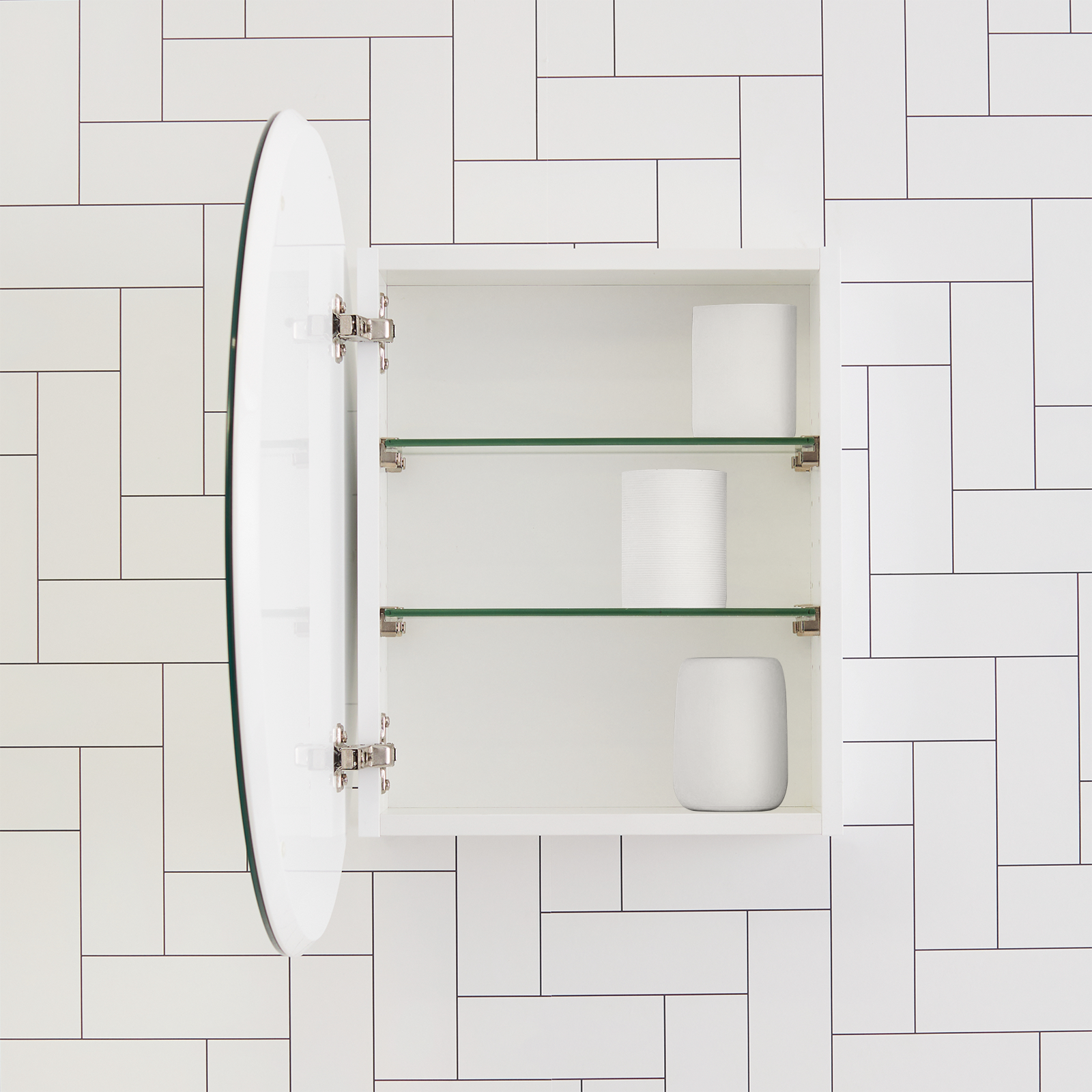 CIBO 600mm White Circle Mirror Cabinet Bunnings Australia