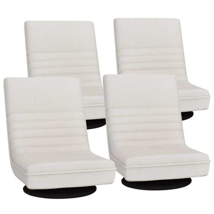 Artiss 4XFloor Chair Lounge Sofa Linen White