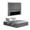 Artiss Double Bed Frame Velvet Headboard Gas Lift Base