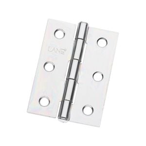 Lane 70 x 50 x 1.6mm Zinc Plated Durasmooth Fixed Pin Butt Hinge - 2 Pack