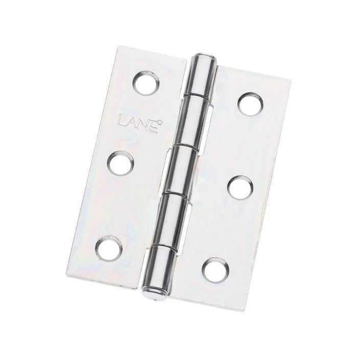 Lane 70 x 50 x 1.6mm Zinc Plated Durasmooth Fixed Pin Butt Hinge - 2 Pack