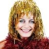 Tinsel Metallic Wig 70s 50s 20s Costume s Wos Unisex Disco Fancy Dress Up Gold/Yellow