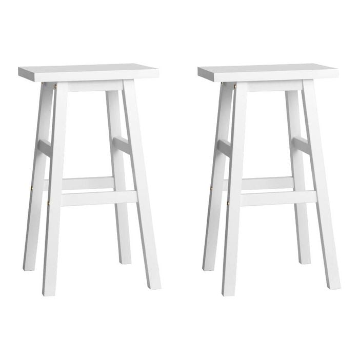 Artiss 2x Bar Stools Kitchen Chairs Wooden White