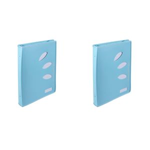2x Colourhide 48cm Zipper Ring Binder File/paper Document Organiser Sky Blue