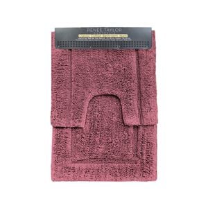 2pc Renee Taylor 2200 GSM Tufted Bath Mat Set Rosebud