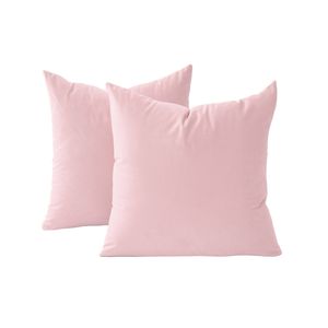Gioia Casa Twin-pack Velvet European Pillowcases – Soft Microfibre Pillowcases With Hidden Zipper (pink, 65cm*65cm)