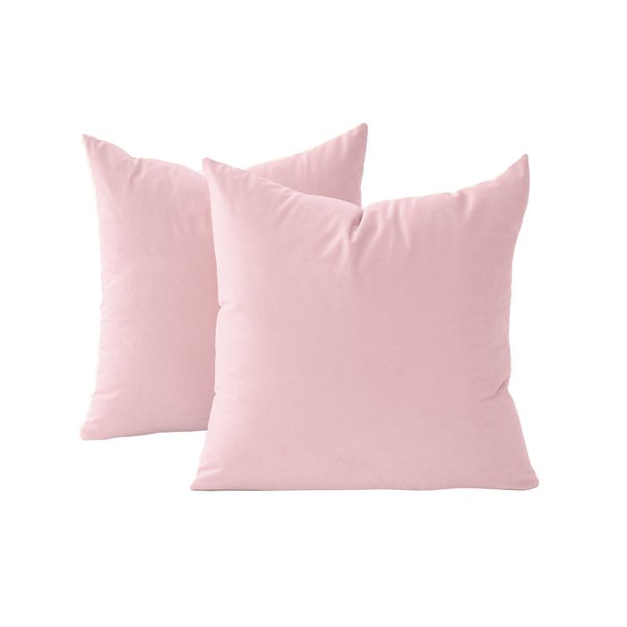 Gioia Casa Twin-pack Velvet European Pillowcases – Soft Microfibre Pillowcases With Hidden Zipper (pink, 65cm*65cm)