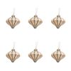 6PK Urban Glitter Glass Onions Hanging Decoration 8cm Sage/Champagne Assorted