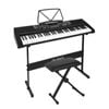 Alpha 61 Keys Electronic Piano Keyboard w/ Stand Stool Speaker
