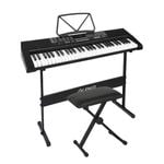 Alpha 61 Keys Electronic Piano Keyboard w/ Stand Stool Speaker
