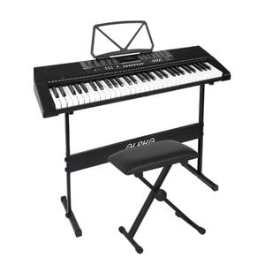 Alpha 61 Keys Electronic Piano Keyboard w/ Stand Stool Speaker