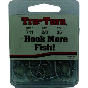 Tru Turn 711 Forged Perma Streel Cone Cut Fishing Hook 25pk 2/0