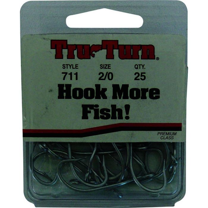 Tru Turn 711 Forged Perma Streel Cone Cut Fishing Hook 25pk 2/0