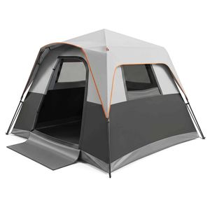 Costway Family Tent Pop up Travel Cabin Camping Tent-Grey
