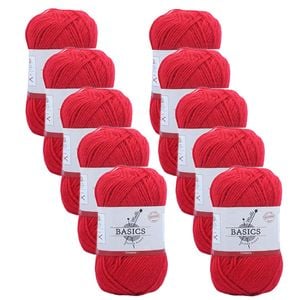 10pk Malli Super Blend Basic Crochet Knitting Yarn 8ply 100g 16x9cm Crimson