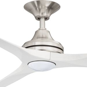 ThreeSixty 152cm 3 Blade AC Nickel/White Wash Spitfire Ceiling Fan With Light