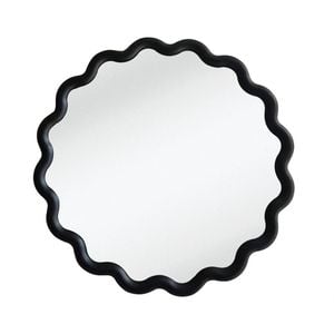 Best World 60cm X 60cm Black Besty Round Curly Mirror