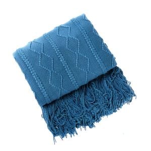 Anyhouz Blue Throw Blanket Vertical Bar 130x230cm