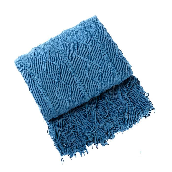 Anyhouz Blue Throw Blanket Vertical Bar 130x230cm