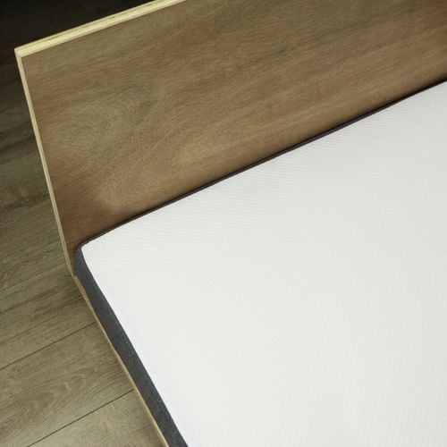 Overhead view of a bedhead and mattress
