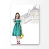 Green Girl Elegant Fashion Store Print 100% Australian Made 50x75cm (Stretched Canvas)
