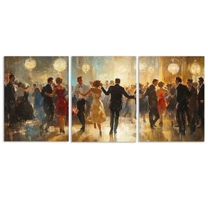 3pcs A picture of people dancing in the middle Print 100% Australian Made 3 x 40x60cm (Metal Print)