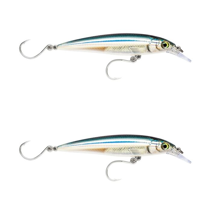 2x Rapala 14cm Saltwater X Rap Long Cast Sink Minnow Fishing Lures - Anchovy