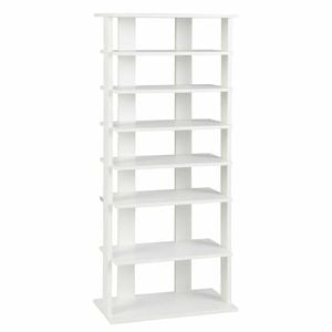 Costway 7tier Shoe Rack Patented 14 Pair Corner Shelf Double Row White