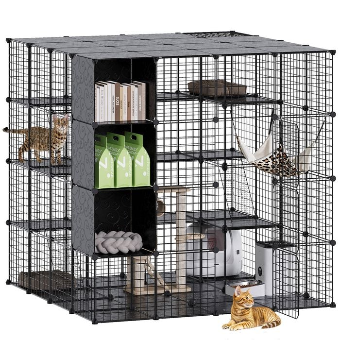 Advwin DIY Cat Cage 4 Tier Cat Condo House Cat Villa Pet Enclosure