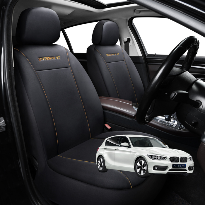 Car Seat Cover for BMW 1 Series 5-Door Hatch 2011 - 2019 (F20) - Black-Front Only