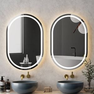 Embellir 50X75cm Oval Wall Mirror LED Set of 2