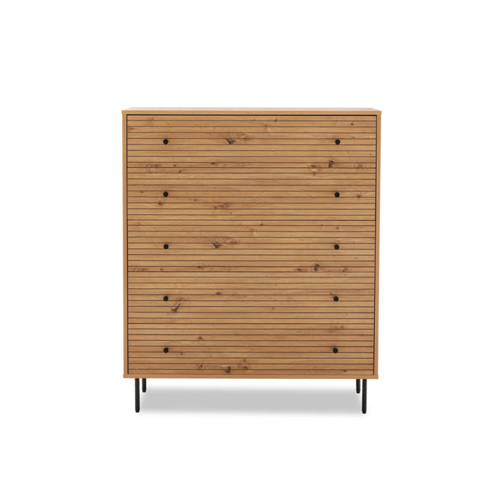 Big Lot Artisan Oak Anya 5 Drawer Tall Chest