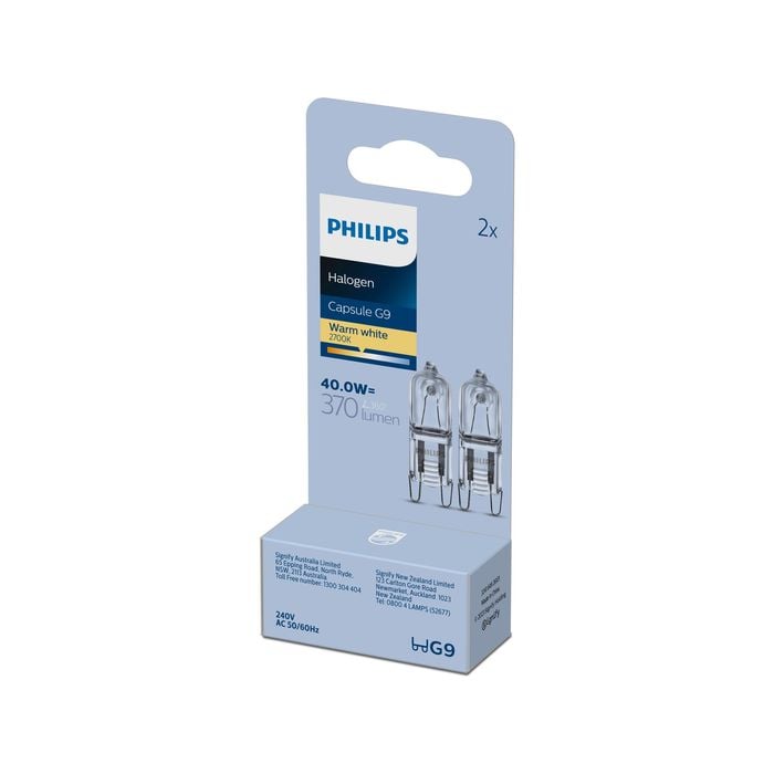 Philips G9 Halogen 460lm Frosted 40W Capsule - 2 Pack