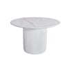 Raimon Furniture Matilde Marble Look Round Kitchen Dining Table Ceramic Tempered Glass 120cm Snow White