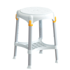 King Rotating Round Stool with Tray, Height Adjust, White, No Cushion - White | None