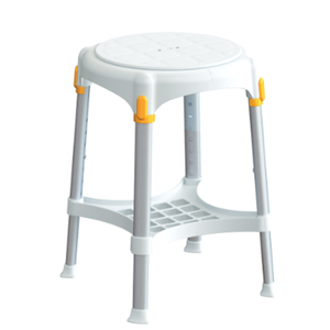 King Rotating Round Stool with Tray, Height Adjust, White, No Cushion - White | None