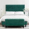 Bedding Co. Velvet Luxe Bed Head Diamond Design Emerald Green Queen